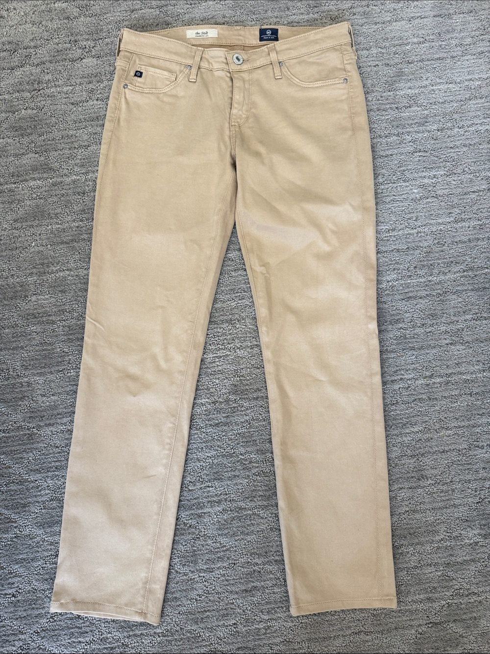 AG Adriano Goldschmied Slim Straight Tan Pants